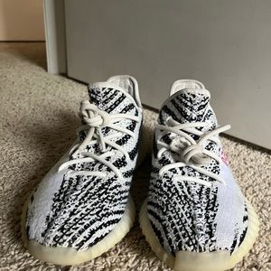 Selling Zebra Yeezys Black Red and white